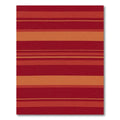 Crimson Orange Alternating Stripe Rug