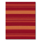 Crimson Orange Alternating Stripe Rug