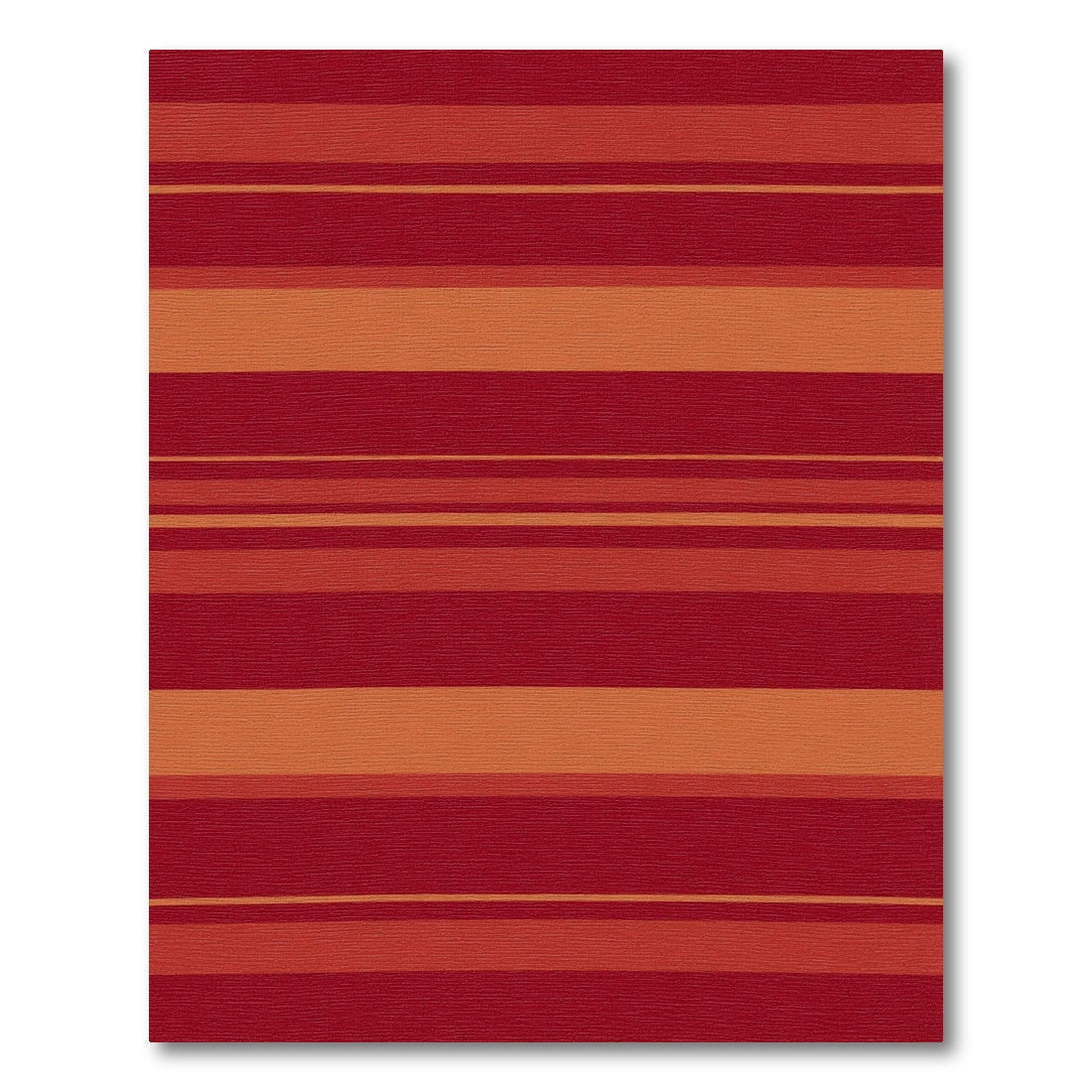 Crimson Orange Alternating Stripe Rug