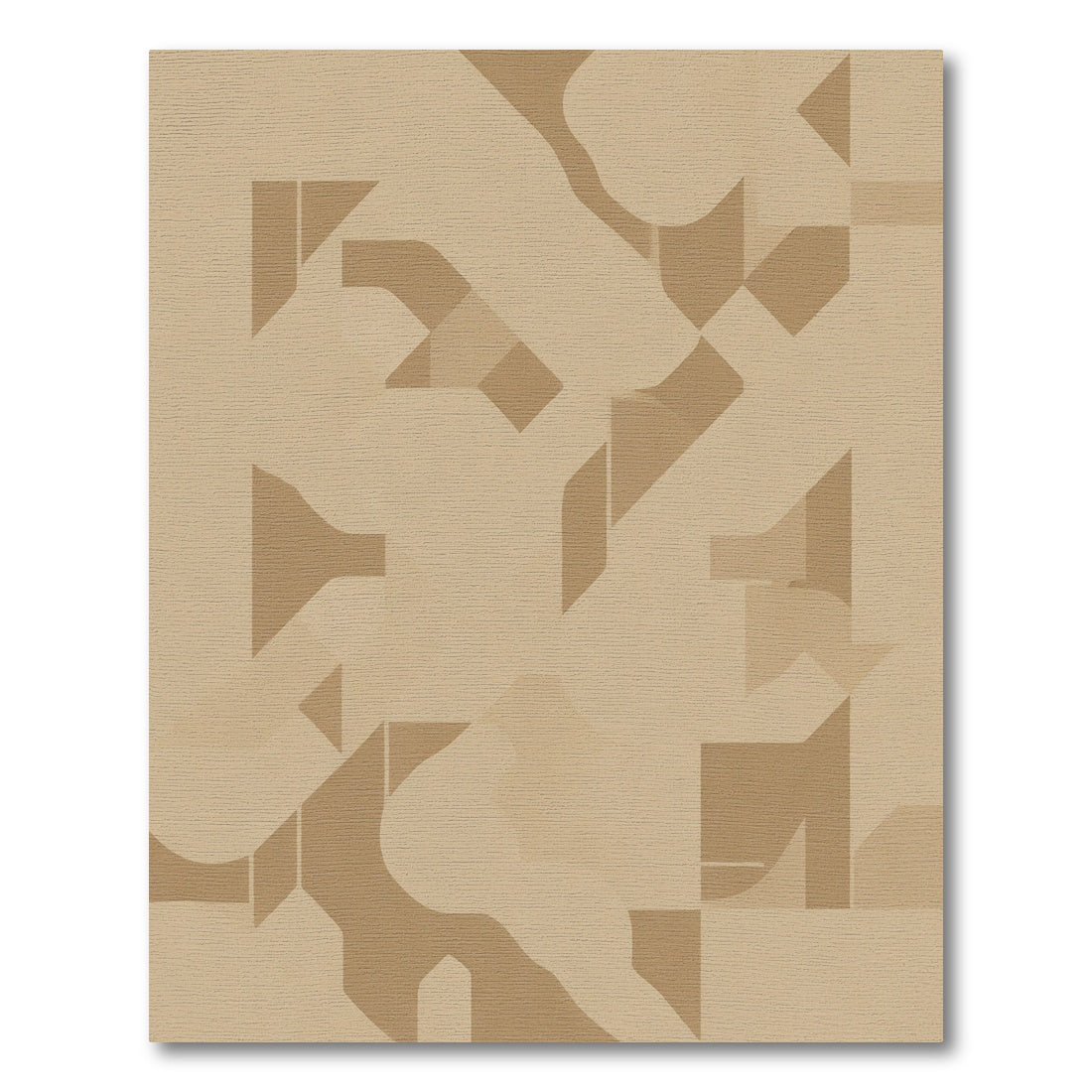 Neutral Monochromatic Abstract Geometric Layers Rug