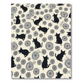 Whimsical Black Cats Floral Collage Rug