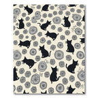 Whimsical Black Cats Floral Collage Rug