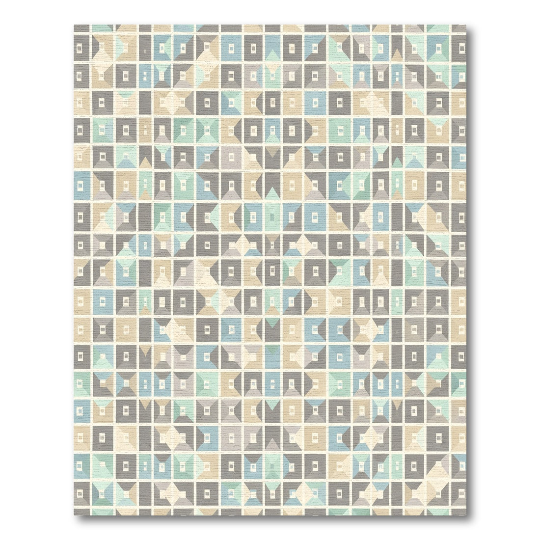 Geometric Abstract Square Grid Rug