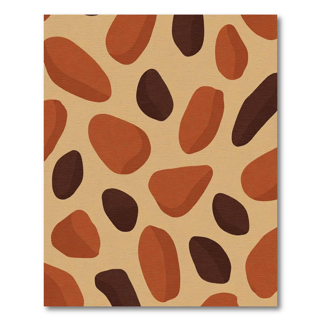 Terracotta And Brown Irregular Shapes Rug