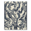 Abstract Dark Gray Swirls Cream Rug