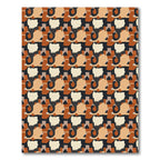 Warm Earth Tones Abstract Scroll Rug