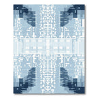Deep Blue Pixelated Symmetry Rug
