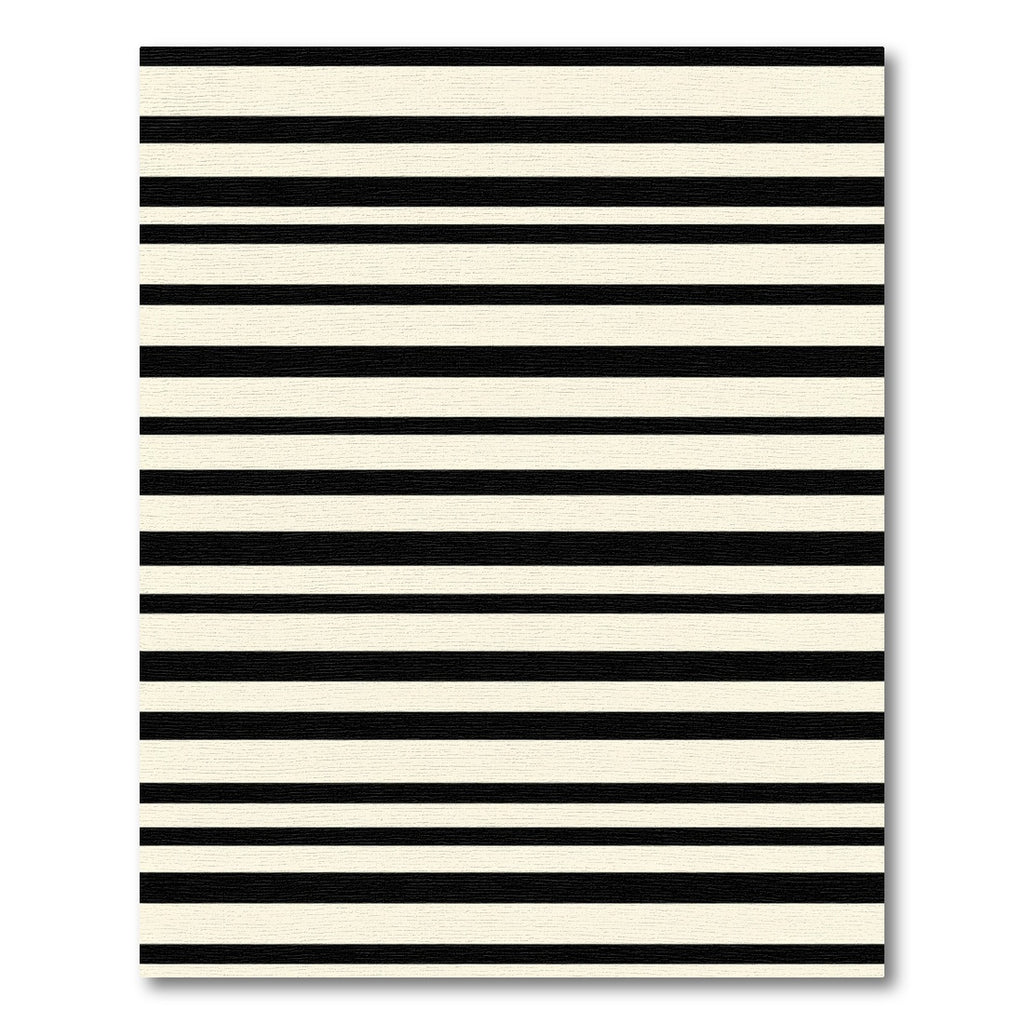 Retro Black Ivory Striped Rug