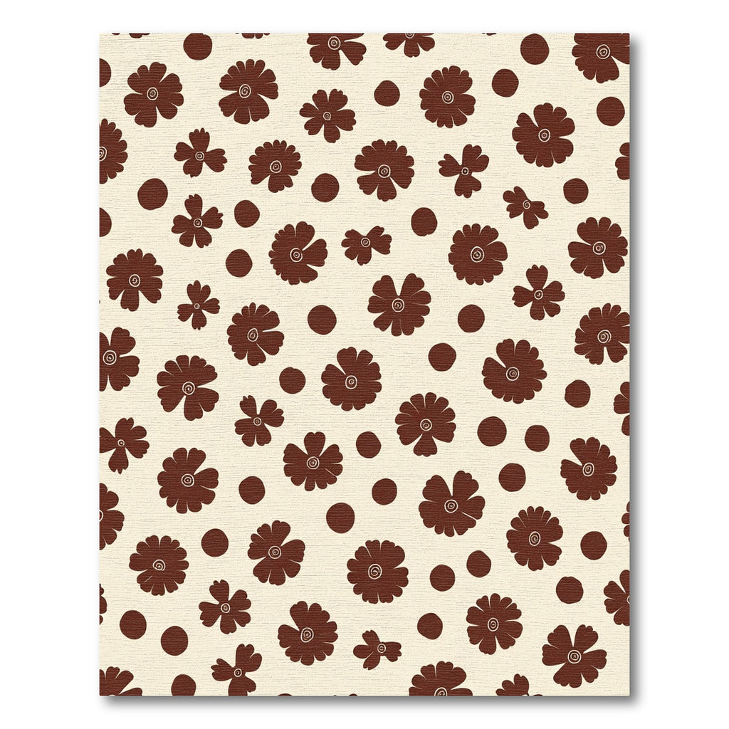 Whimsical Chocolate Floral Dot Rug