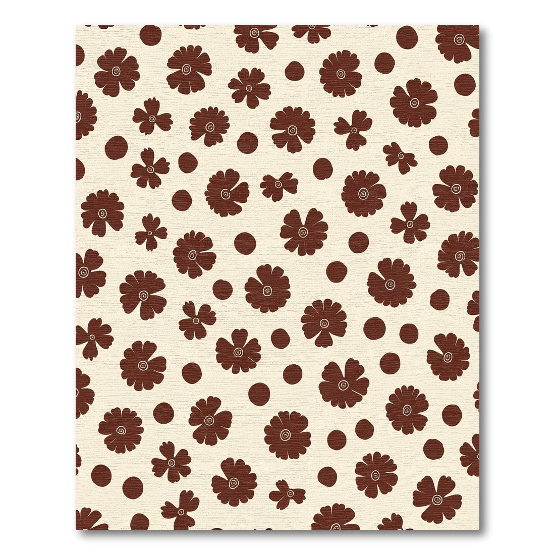 Whimsical Chocolate Floral Dot Rug