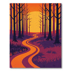 Sunset Forest Path Swirling Rug