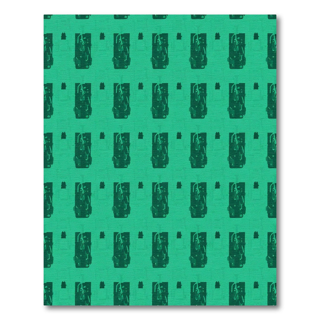 Deep Teal Abstract Rectangular Form Rug