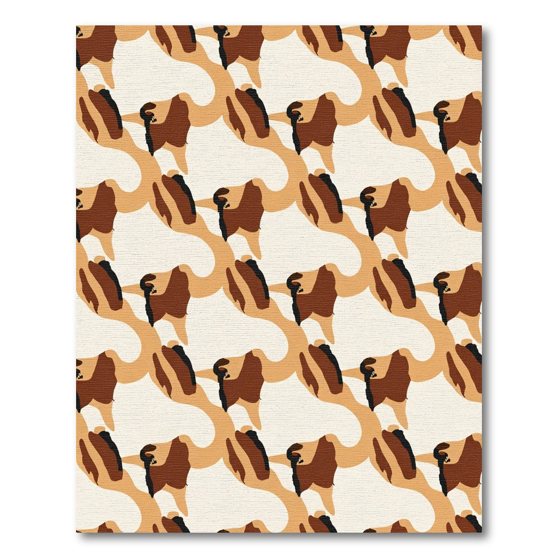 Camouflage Brown Earth Tones Flow Rug