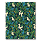Cream Birds In Lush Green Foliage Rug