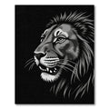 Monochromatic Lion Face Portrait Rug