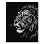 Monochromatic Lion Face Portrait Rug