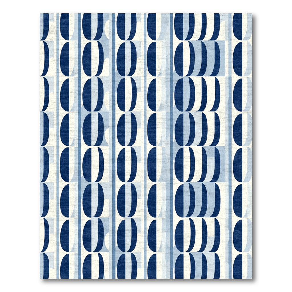 Indigo Navy Abstract Oval Stripes Rug