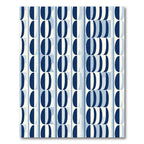 Indigo Navy Abstract Oval Stripes Rug