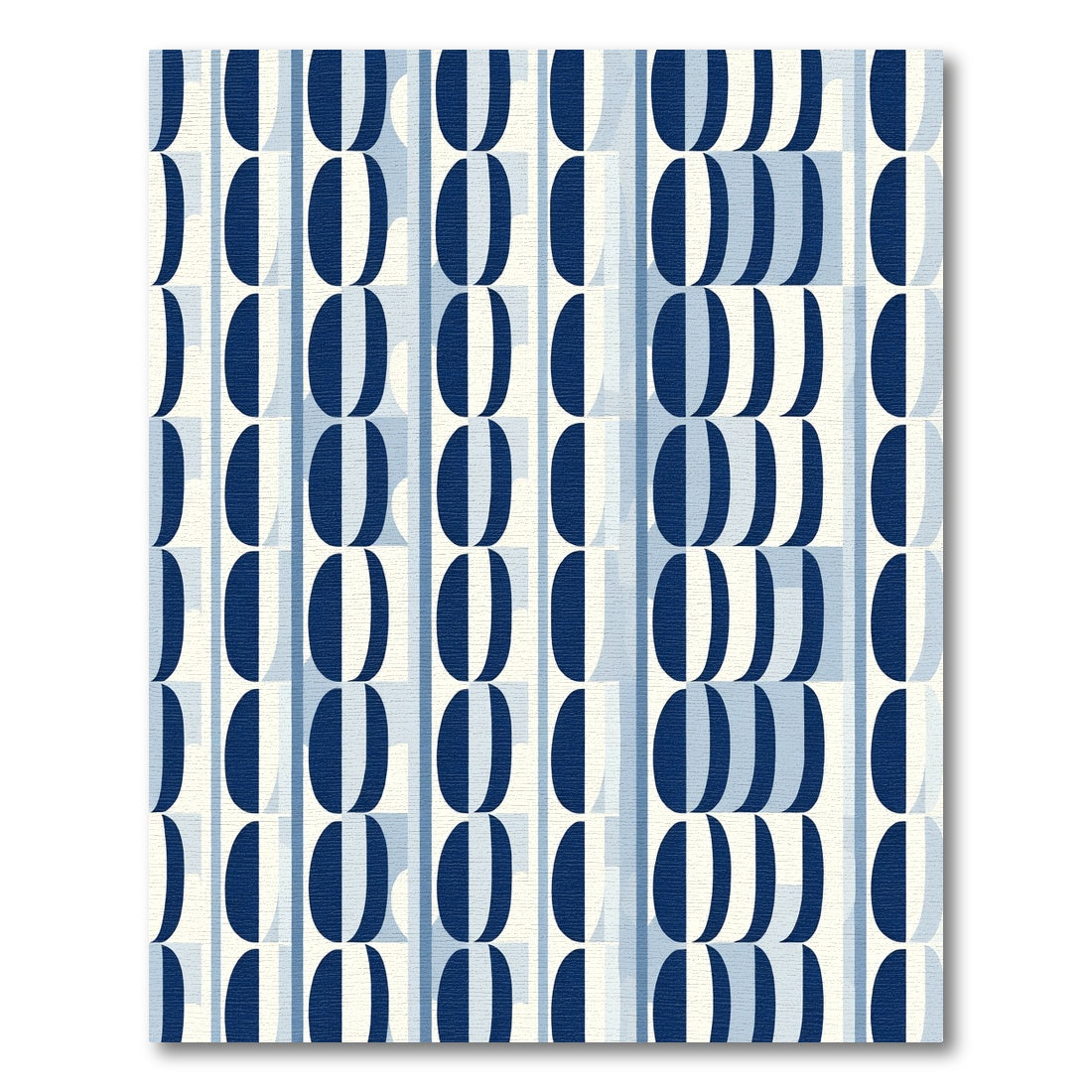 Indigo Navy Abstract Oval Stripes Rug