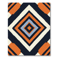 Orange Navy Diamond Composition Rug