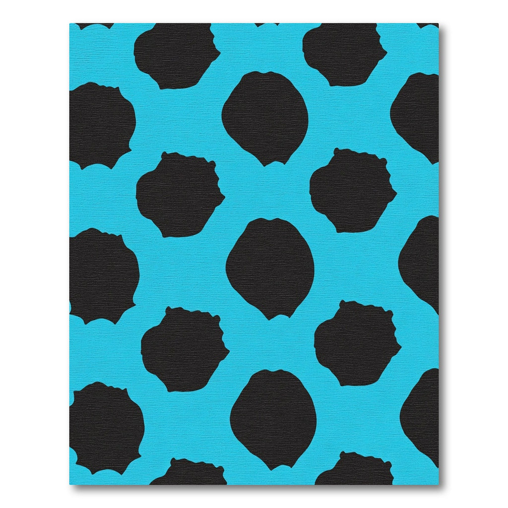 Turquoise Black Animal Spot Pattern Rug
