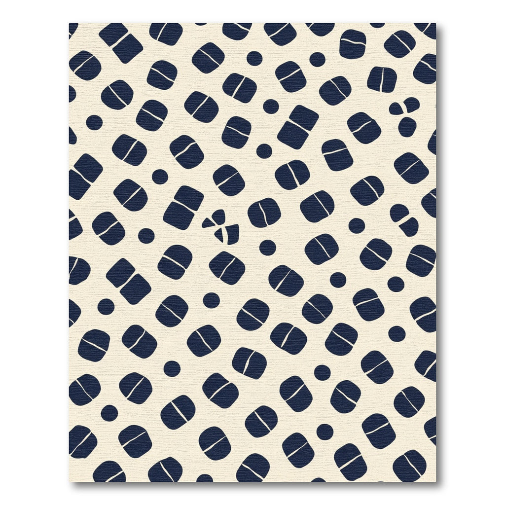Navy Bone Abstract Scatter Rug