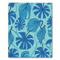 Deep Blue Tropical Leaf Splash Rug