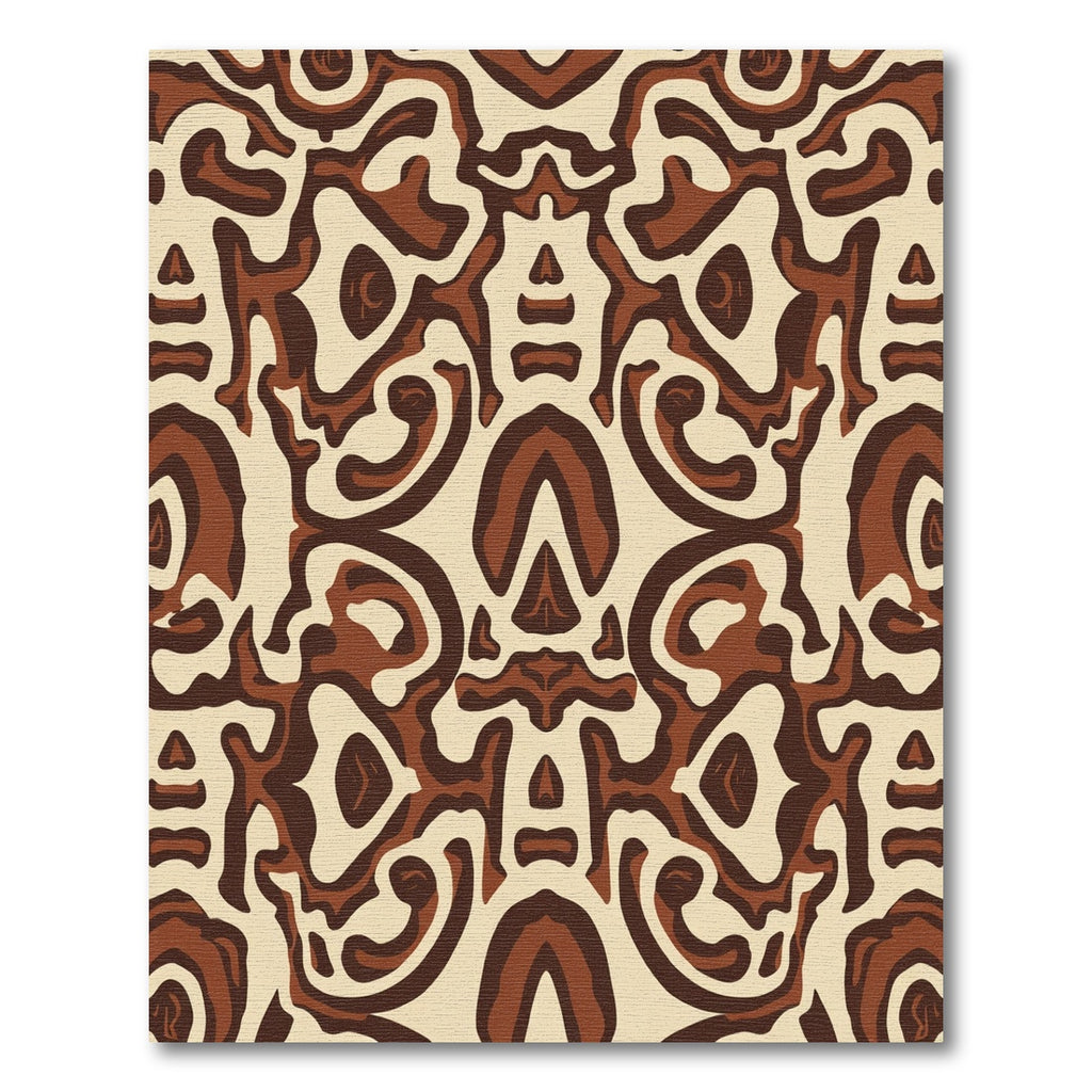 Cream Brown Organic Abstract Rug