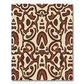 Cream Brown Organic Abstract Rug