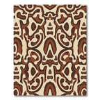 Cream Brown Organic Abstract Rug