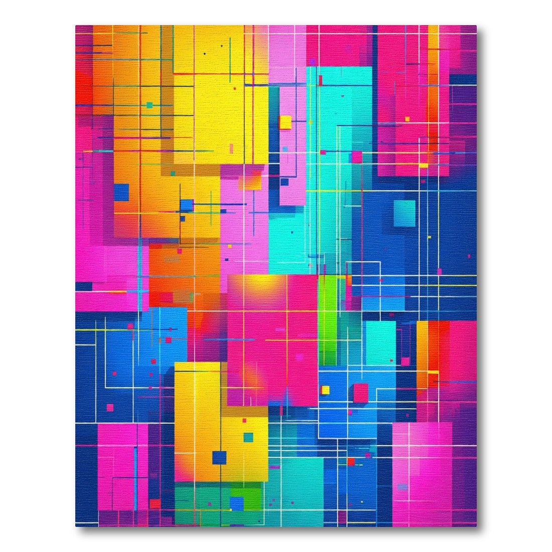 Vivid Geometric Interlocking Plane Rug