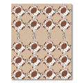 Brown White Abstract Diamond Grid Rug