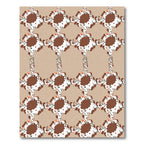 Brown White Abstract Diamond Grid Rug