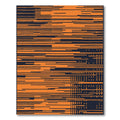 Orange Navy Horizontal Lines Rug