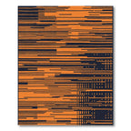 Orange Navy Horizontal Lines Rug