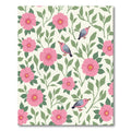 Pink Floral Garden With Birds Rug