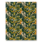 Earthy Tones Abstract Floral Swirl Rug