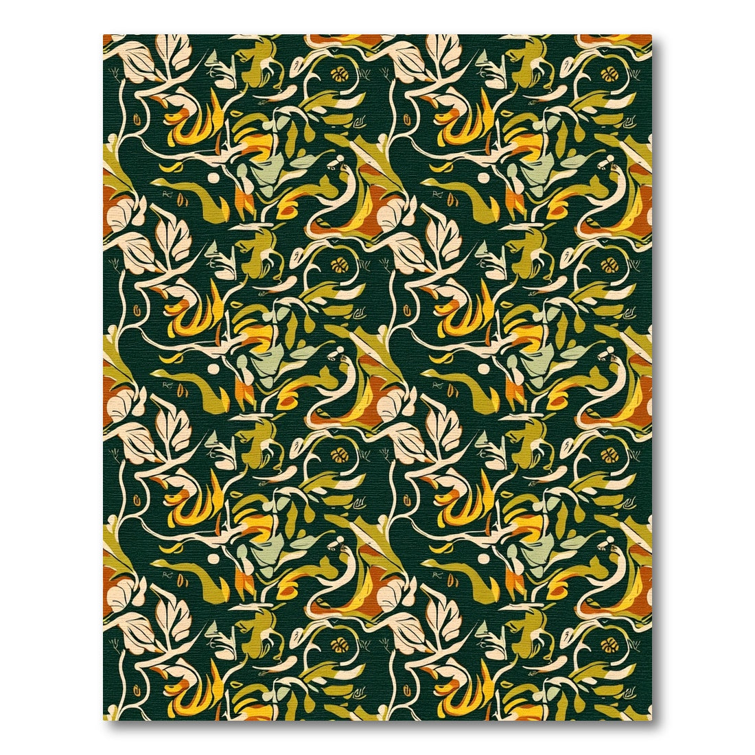 Earthy Tones Abstract Floral Swirl Rug