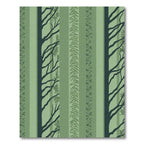 Dark Green Forest Striped Branches Rug