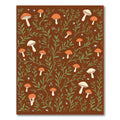 Forest Mushroom and Vine Pattern Rug