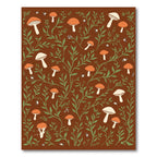 Forest Mushroom and Vine Pattern Rug