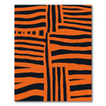 Bold Orange And Black Stripe Rug