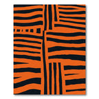 Bold Orange And Black Stripe Rug
