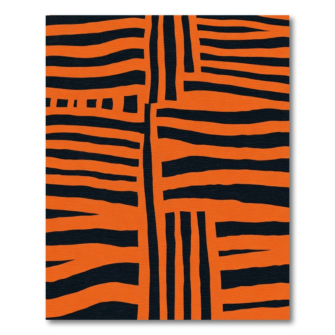 Bold Orange And Black Stripe Rug