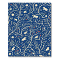 Cream Frogs Floral Blue Vine Art Rug