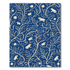 Cream Frogs Floral Blue Vine Art Rug