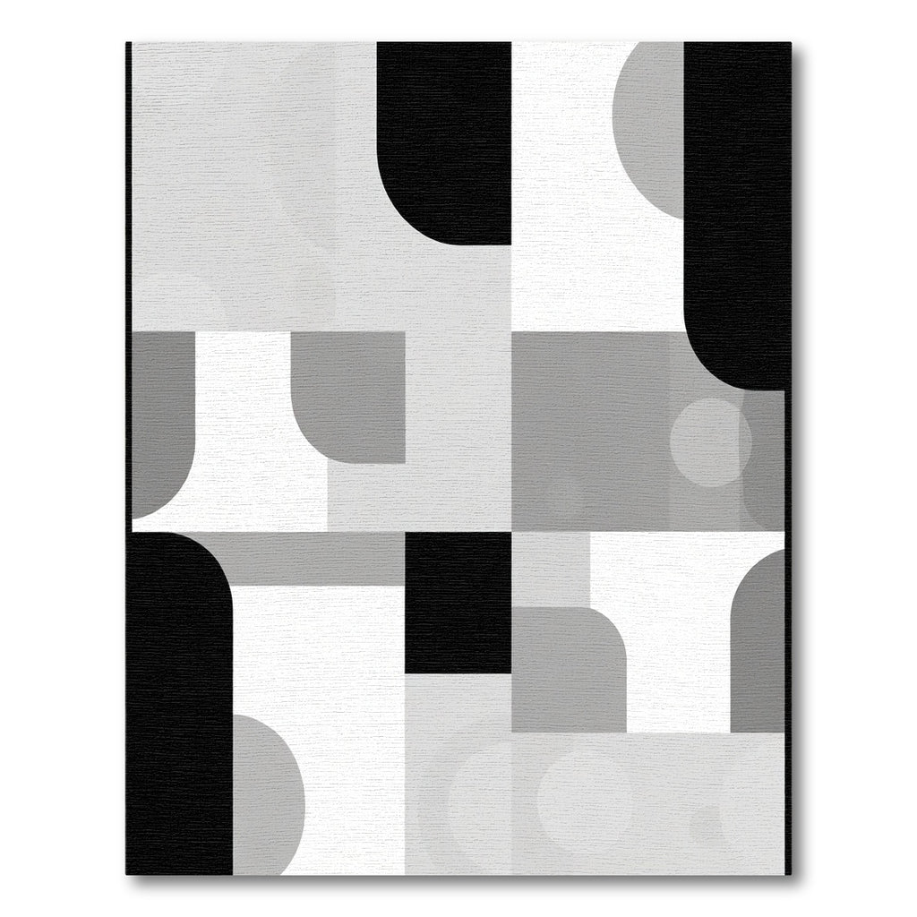 Modern Geometric Monochrome Abstract Rug