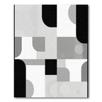 Modern Geometric Monochrome Abstract Rug