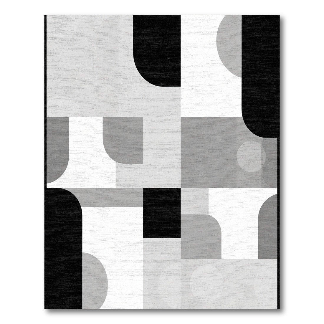 Modern Geometric Monochrome Abstract Rug