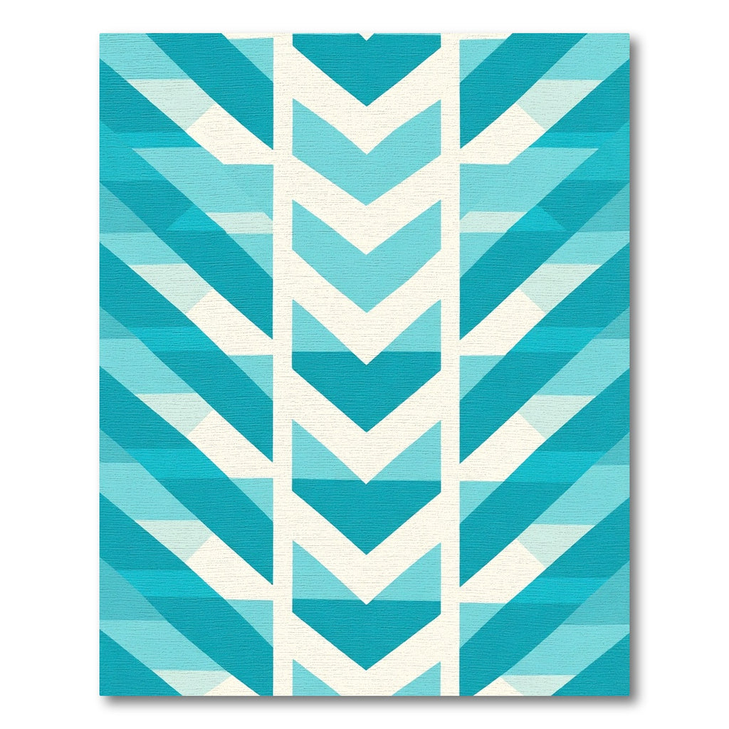 Aqua Teal Chevron Stripe Arrangement Rug
